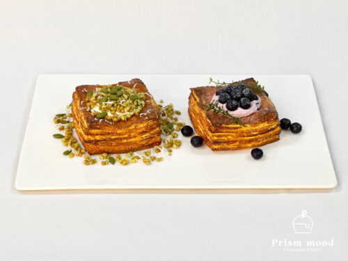 피스타치오 블루베리 페스츄리 모형 제작 예시