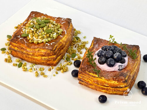 피스타치오 블루베리 페스츄리 모형 질감 표현