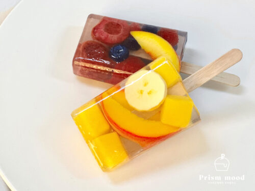 과일 아이스크림 모형 질감 표현