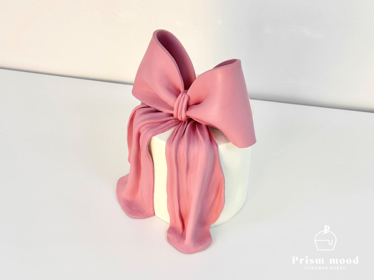 리본 케이크 오브제 모형 행사 공간 연출용 전체 형태