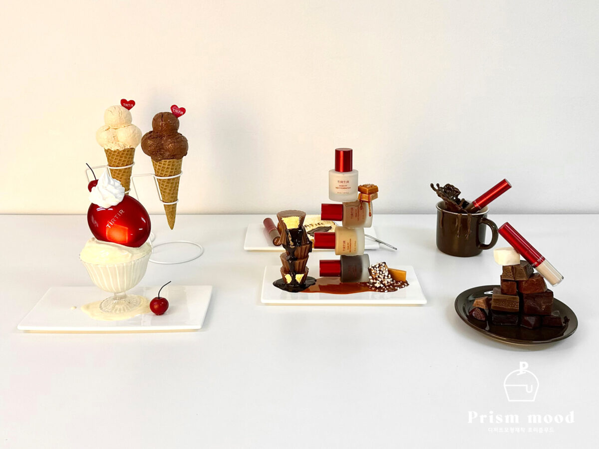 뷰티 팝업 VMD 디저트 모형 행사 연출용 제작 예시