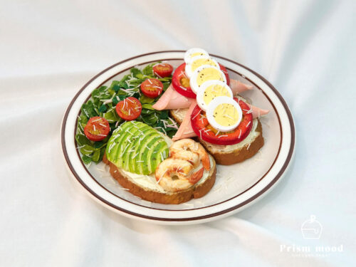 샐러드 브런치 모형 제작 예시