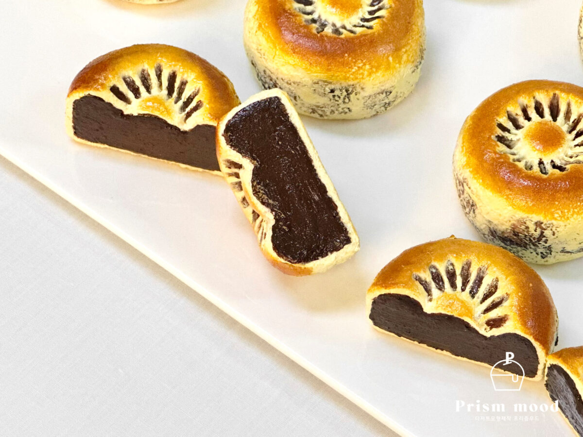 전통 팥 화과자 모형 질감 표현