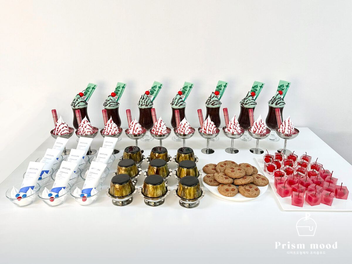 코스메틱 팝업 VMD 디저트 모형