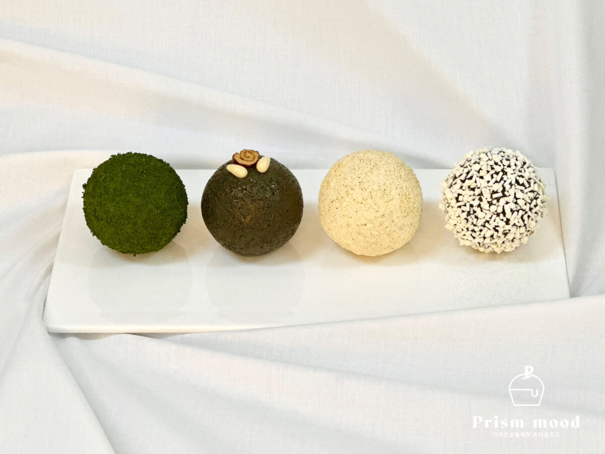 한식 경단 떡 모형 제작 예시