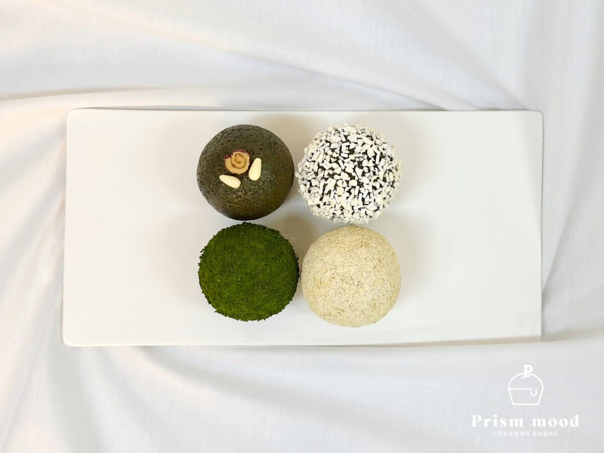 한식 경단 떡 모형 전체 형태