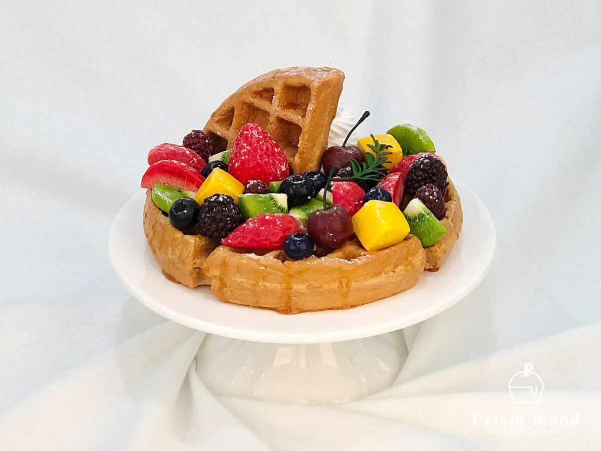 과일 와플 모형 제작 예시