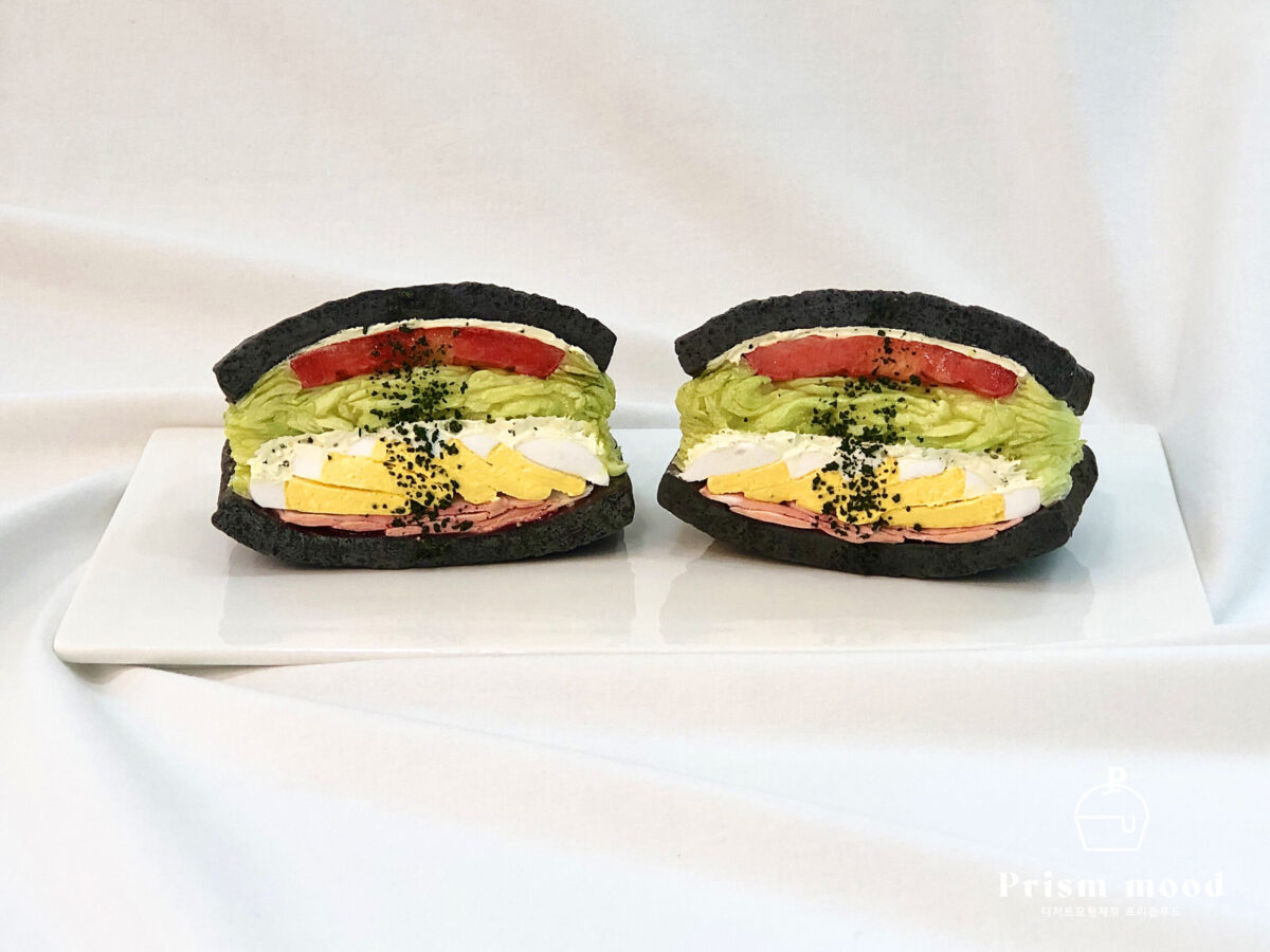 에그 베이컨 샌드위치 모형 제작 예시