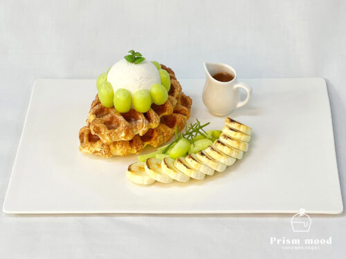 청포도 바나나 크로플 모형 제작 예시