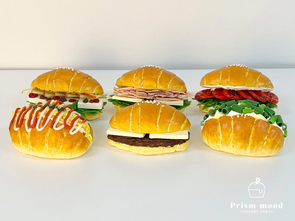 소금빵 샌드위치 모형