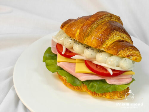 햄치즈 크림 크로아상 모형 질감 표현