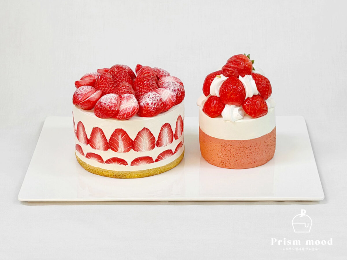 레이어드 밀크 시리얼 음료 모형 제작 예시