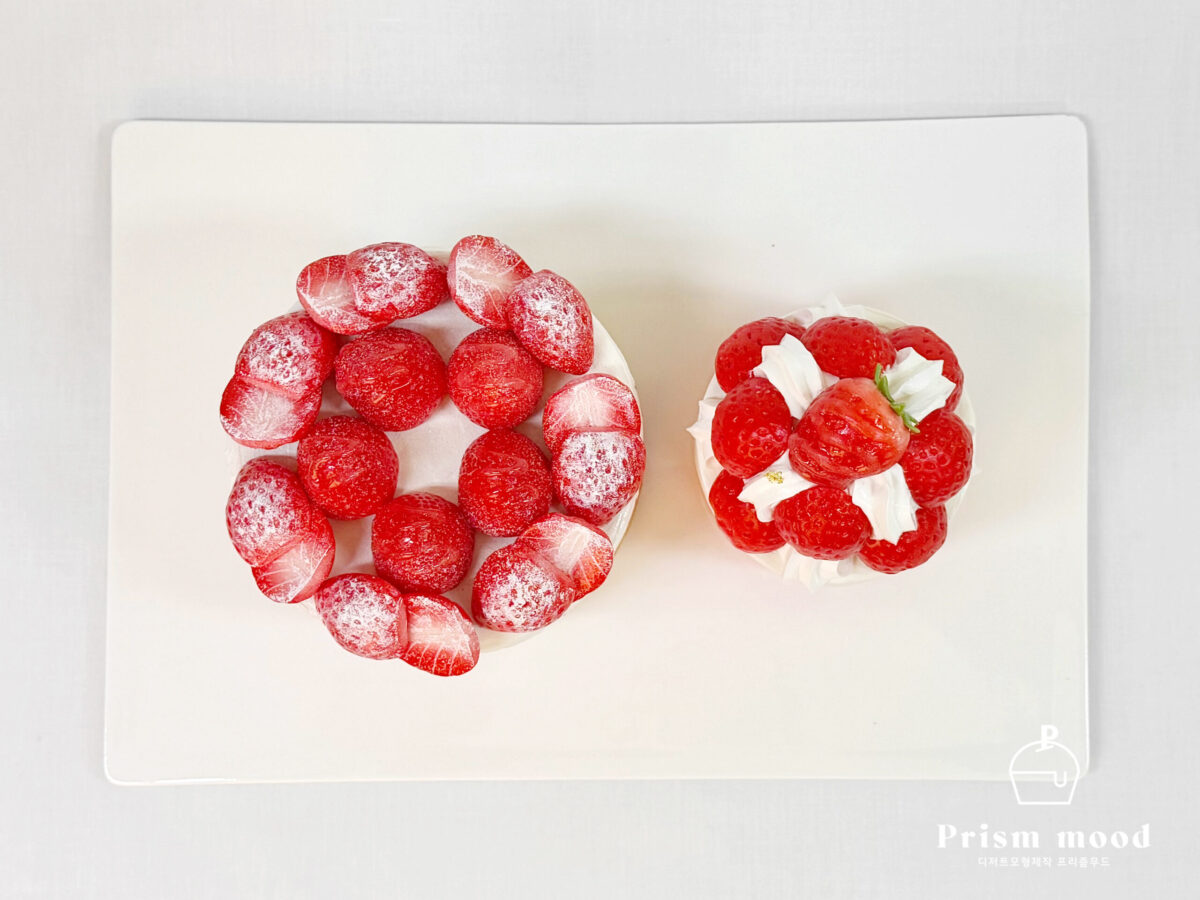 레이어드 밀크 시리얼 음료 모형 전체 형태 이미지