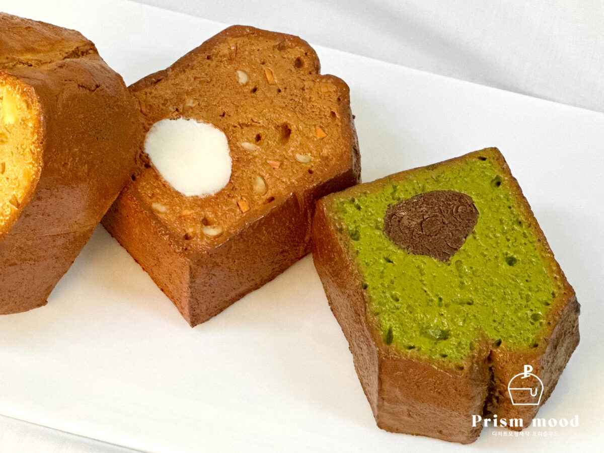 바나나 당근 말차 파운드케이크 모형 질감 표현