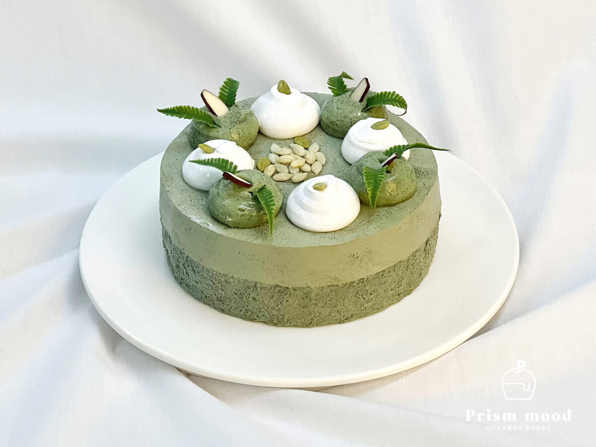 쑥 백설기 홀케이크 모형