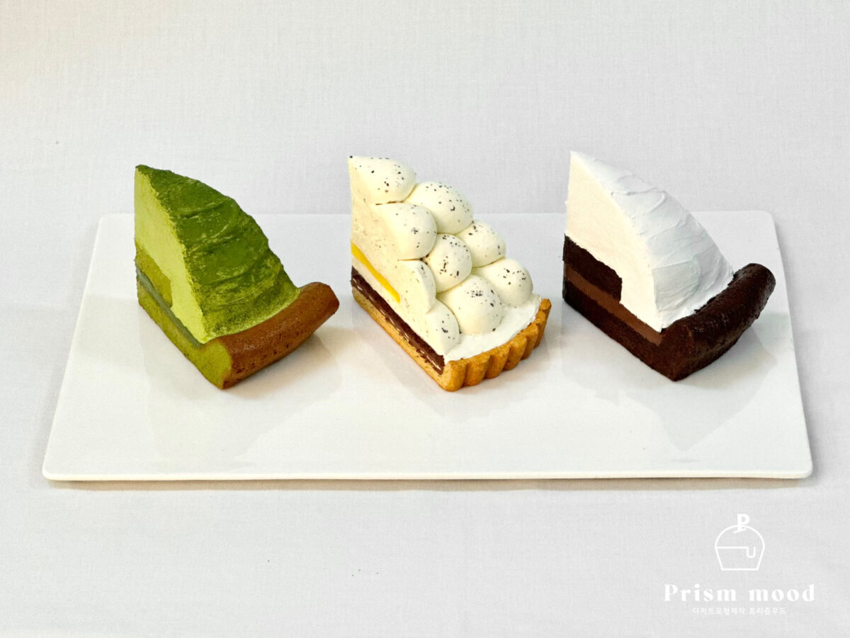 얼그레이 레몬타르트 쇼콜라 그린티 모형 제작 예시