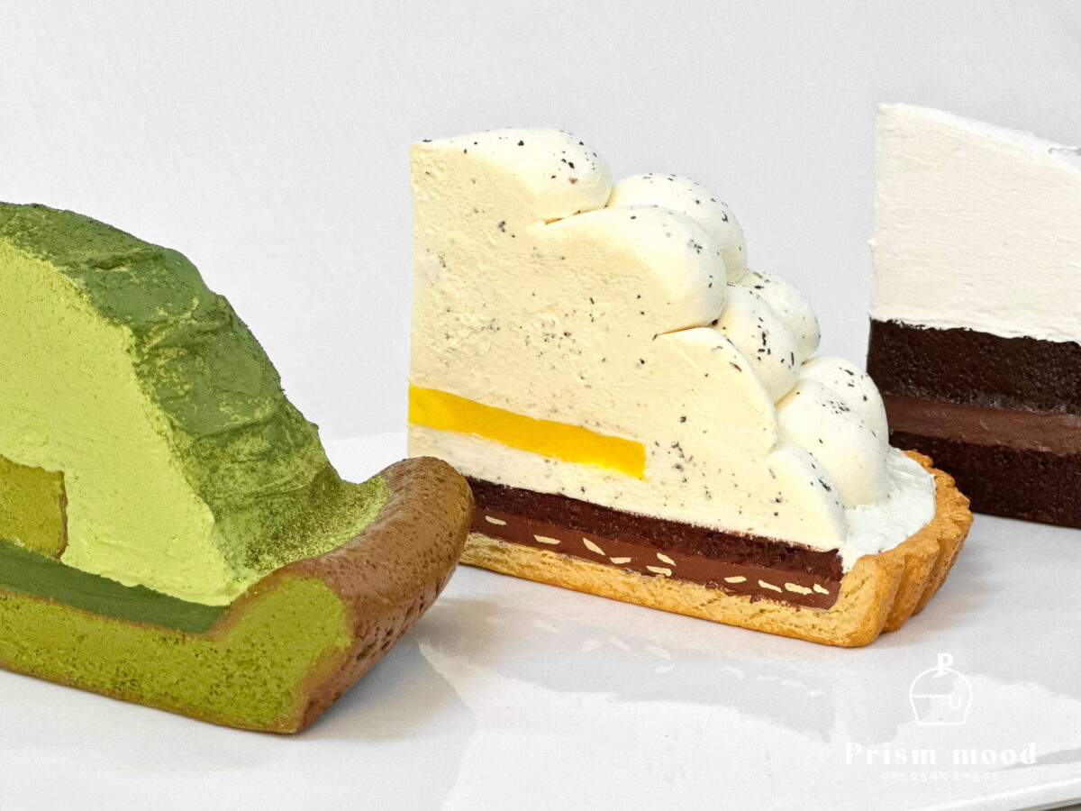 얼그레이 레몬타르트 쇼콜라 그린티 모형 질감 표현