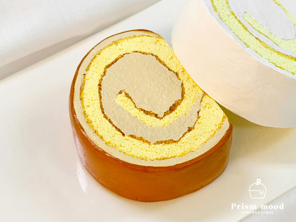 카라멜 우유 롤케이크 모형 디테일