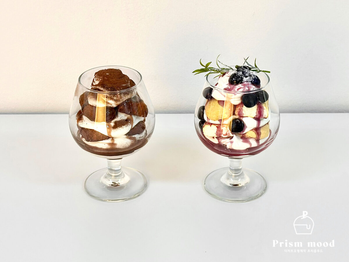 플레인 블루베리 티라미수 모형 제작 예시