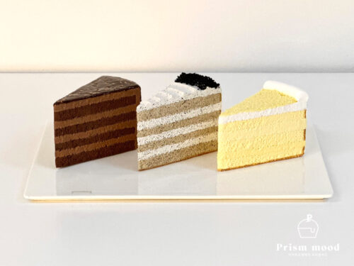 헤이즐넛 흑임자 고구마케이크 모형 제작 예시