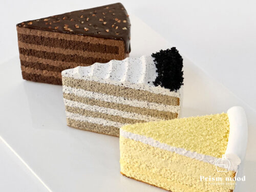 헤이즐넛 흑임자 고구마케이크 모형 디테일